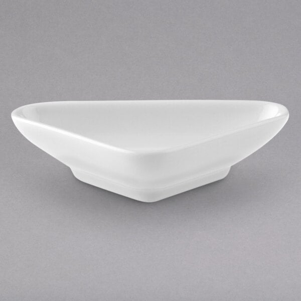 A white Villeroy & Boch flat triangle bowl.