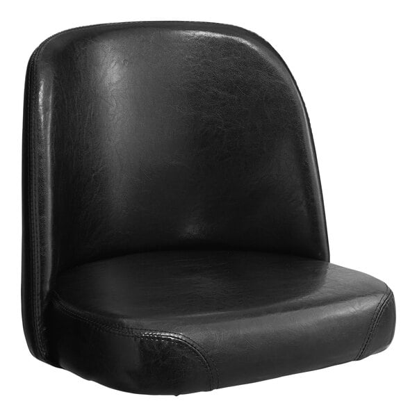 A black vinyl bucket chair seat.