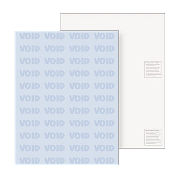 A close-up of a white and blue paper with the word "void" in blue.