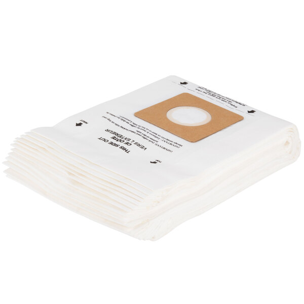 A stack of white Hoover Type B vacuum bags.