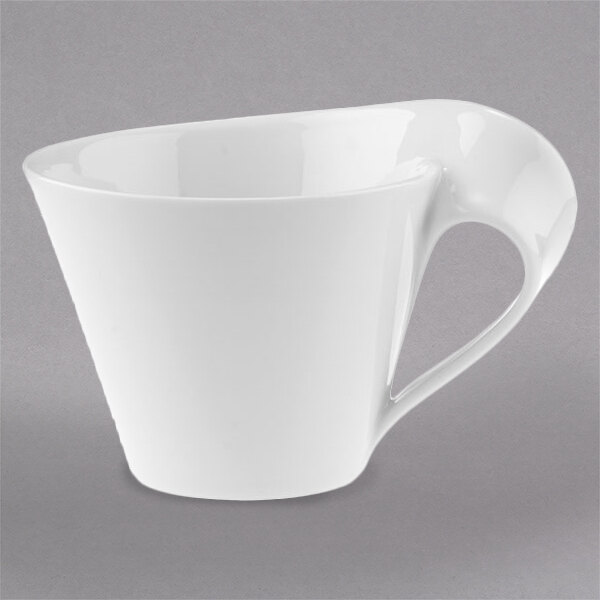 A white Villeroy & Boch NewWave coffee cup with a handle.