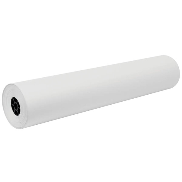 A roll of Pacon Decoral Frost White art paper.