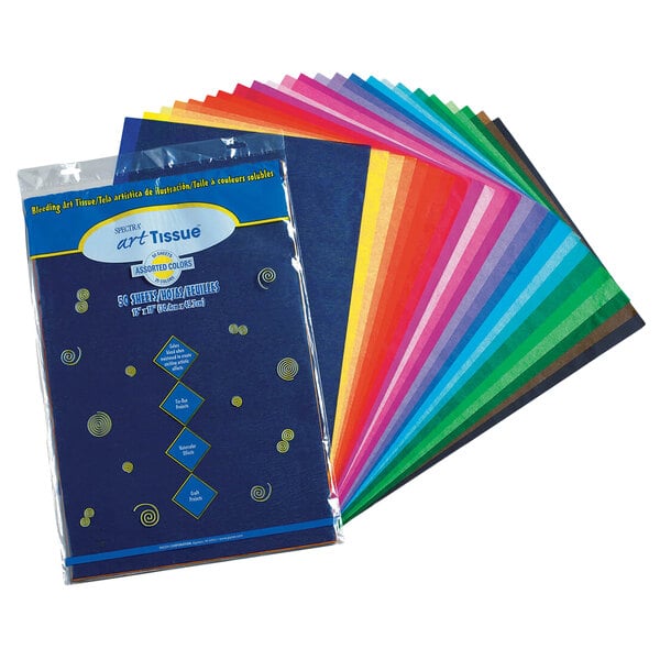 A fan of colorful Pacon tissue paper.
