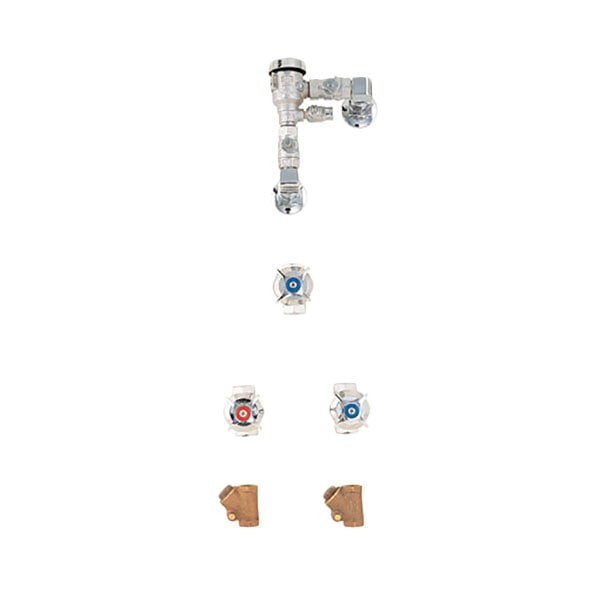 A Fisher concealed piping rinse install kit with pipes and fittings.