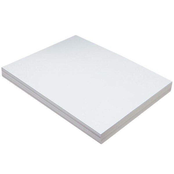 A stack of Pacon white tagboard.