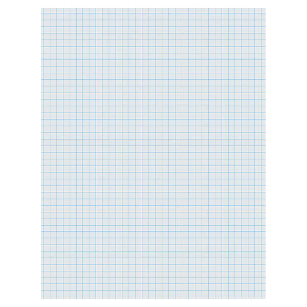 A white rectangular sheet of Pacon graph paper with blue 1/4" quadrille lines.