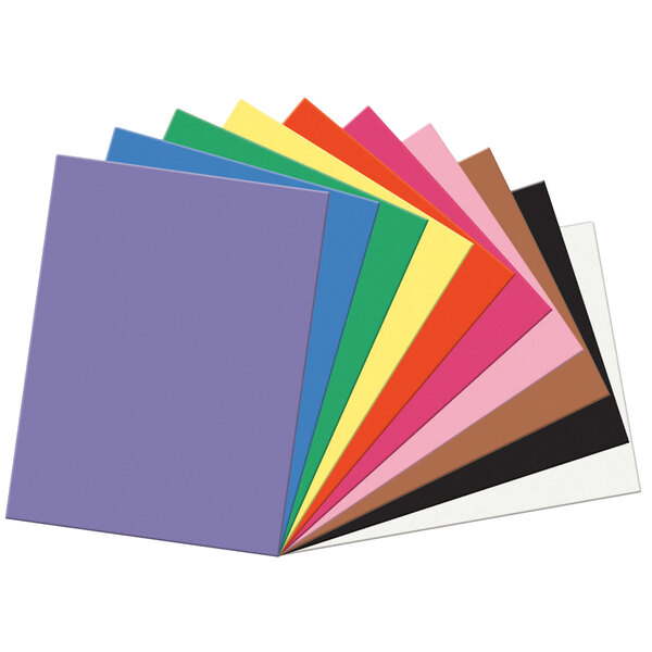 A stack of SunWorks construction paper in assorted colors.