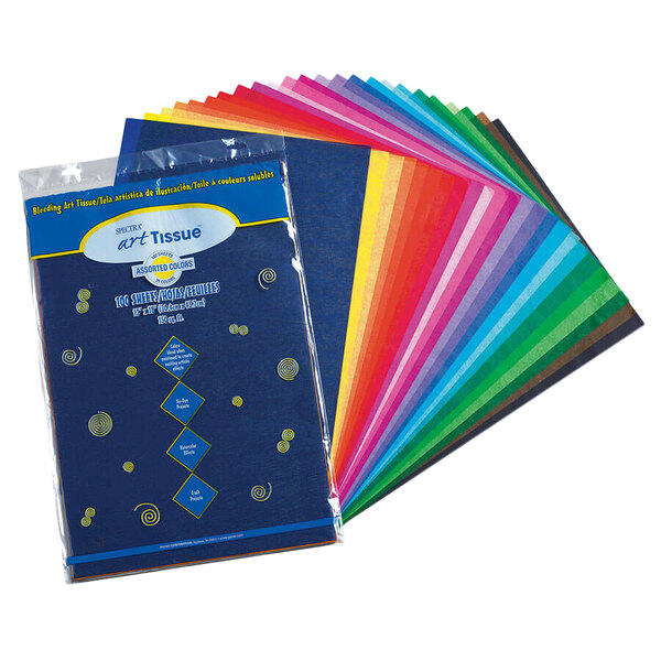 A pack of Pacon Spectra tissue paper in assorted colors.