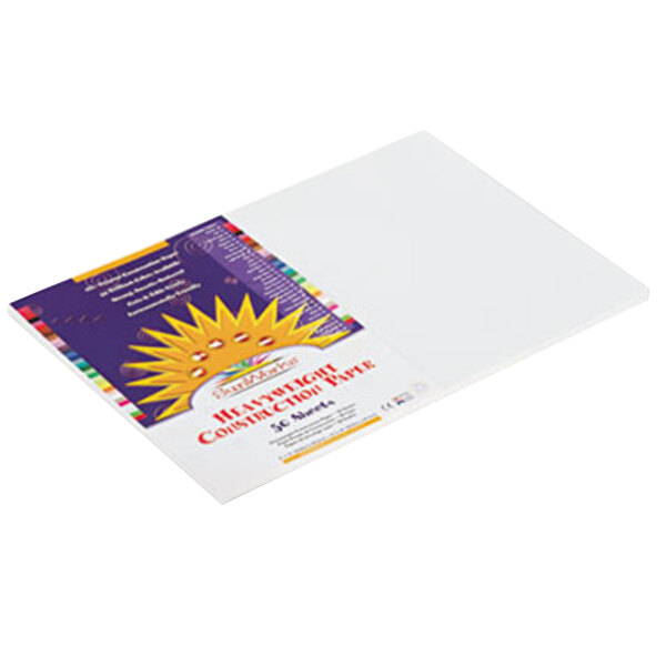 A white sheet of SunWorks construction paper with a yellow sun design.