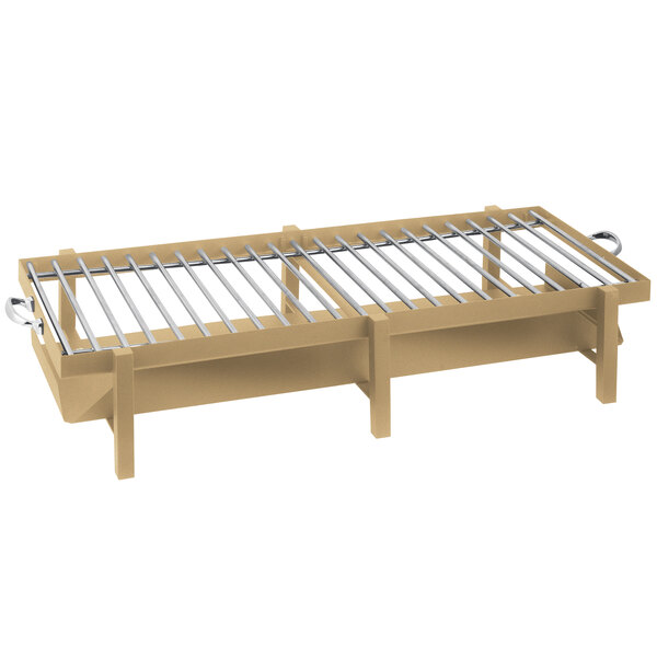 An Eastern Tabletop bronze coated stainless steel grill stand with removable grill top on a white background.