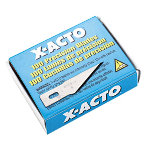 A blue and white box of X-Acto #2 Knife Blades.