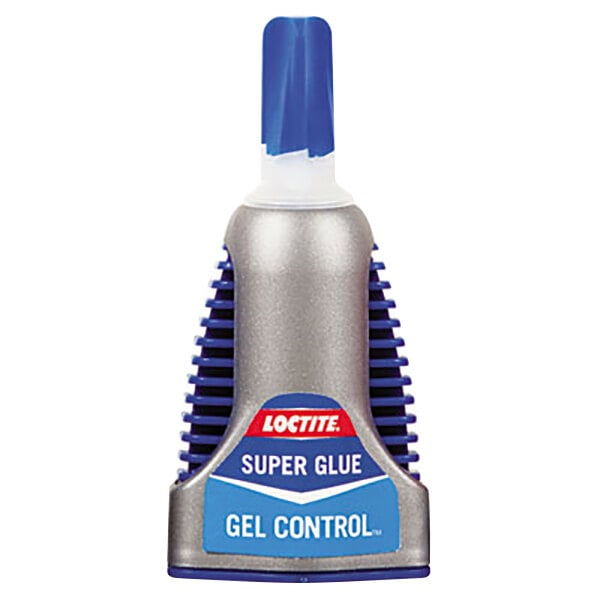 A close-up of Loctite Super Glue Gel in a clear bottle.