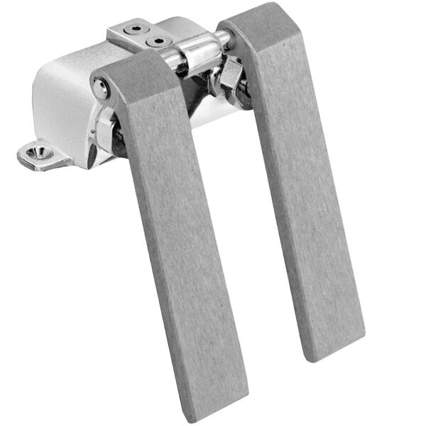 A metal device with two metal knee levers.