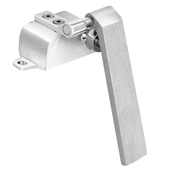A silver metal Fisher Single Knee Pedal Valve with screws.