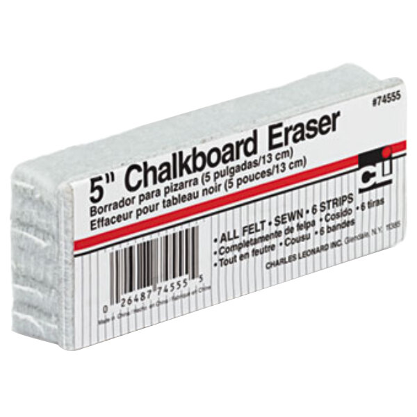 A package of Charles Leonard 5" Wool Felt Chalkboard Erasers.
