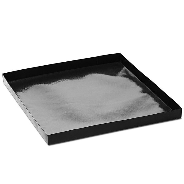 A black rectangular Teflon-coated tray with the Merrychef logo on it.