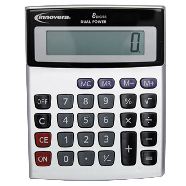 An Innovera minidesk calculator with an 8-digit display.