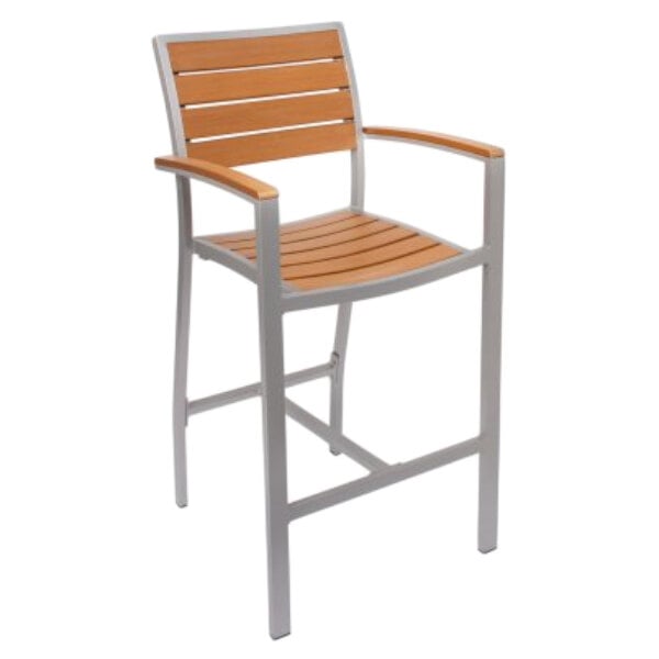 A BFM Seating Largo chair with a wooden seat slat.