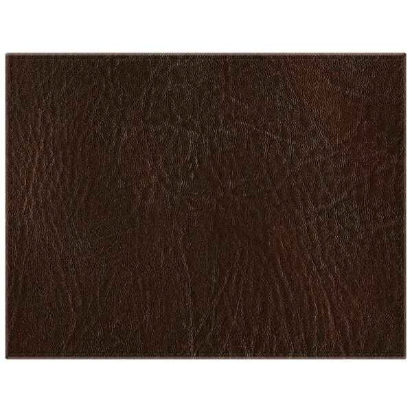 A close-up of a brown leather surface with a white background.