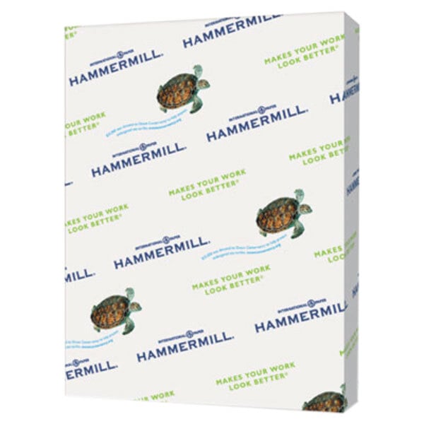 A ream of blue Hammermill colored copy paper with 500 sheets.