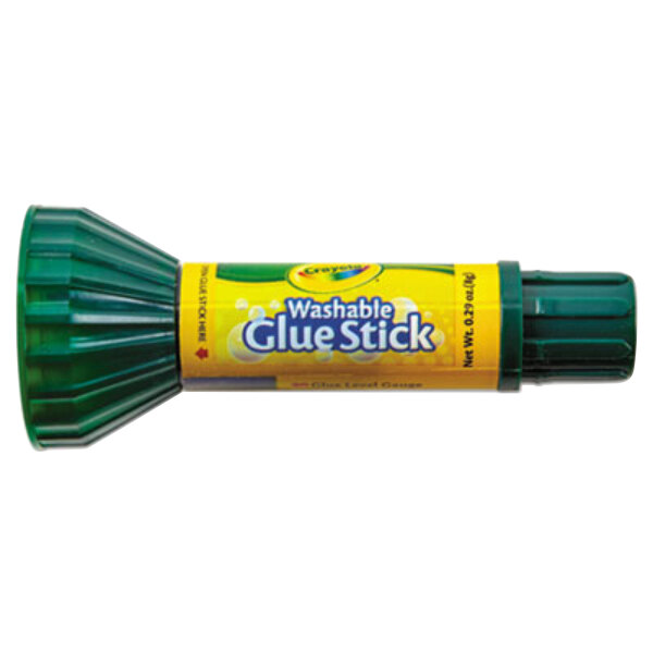 A green Crayola glue stick with a green cap.
