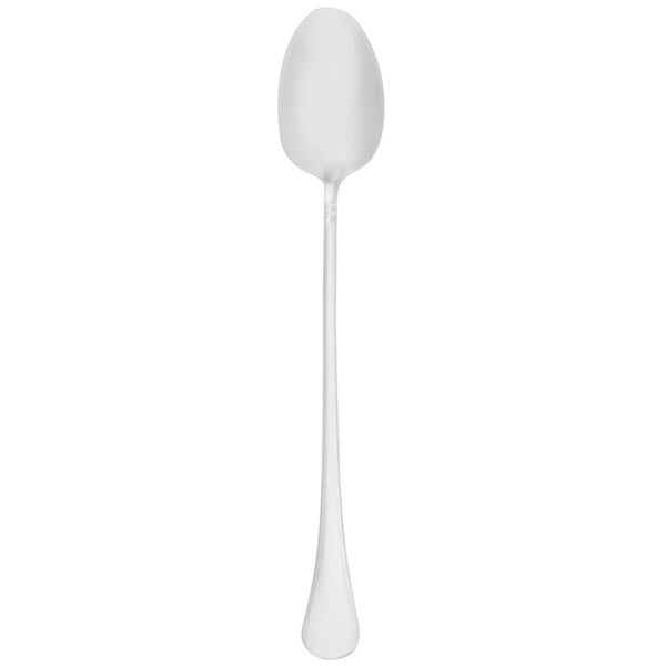 A Walco stainless steel iced tea spoon with a black handle.