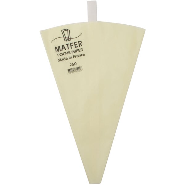 A white Matfer Bourgeat nylon pastry bag with black text.
