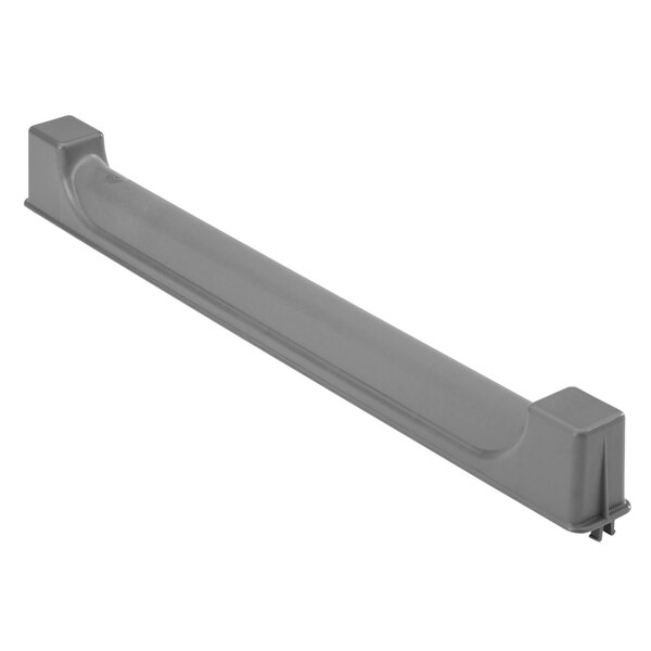 A grey plastic rectangular object with a screw.