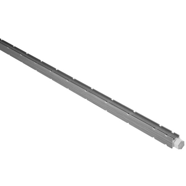 A long metal rod with a white hexagon at the end.