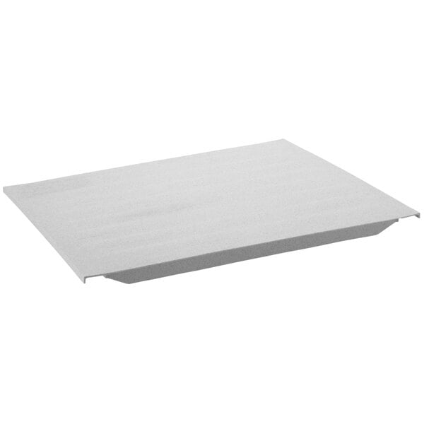 A white rectangular shelf plate.