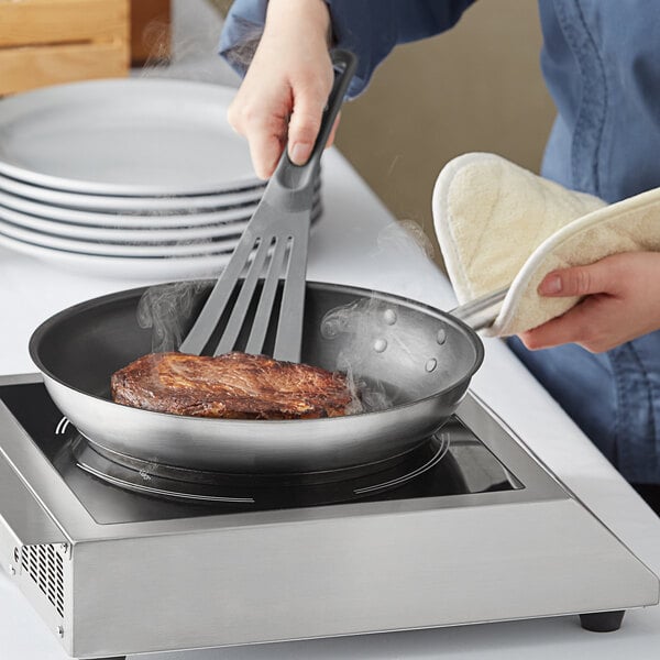 Vigor SS1 Series 11" Stainless Steel Non-Stick Fry Pan with Aluminum-Clad Bottom and Excalibur Coating
