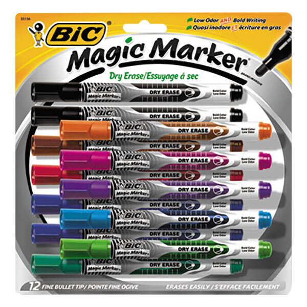 A package of Bic Magic Markers in assorted colors on a white background.