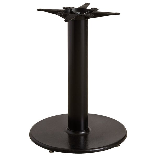 A Lancaster Table & Seating black cast iron round table base column.