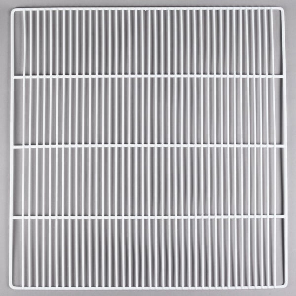 A white metal grid with a grid pattern.