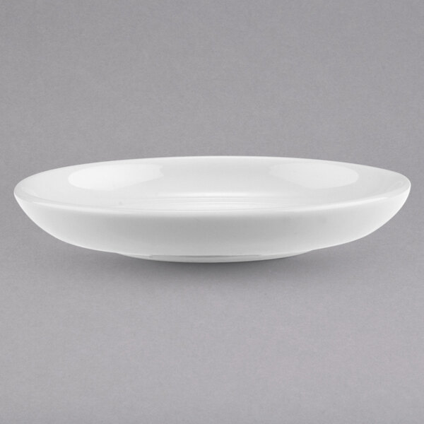 A white Villeroy & Boch small round flat bowl.