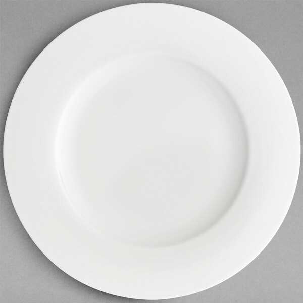 A Villeroy & Boch white bone porcelain plate with a white rim.