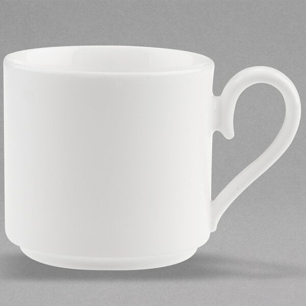 A Villeroy & Boch white bone porcelain mug with a handle.