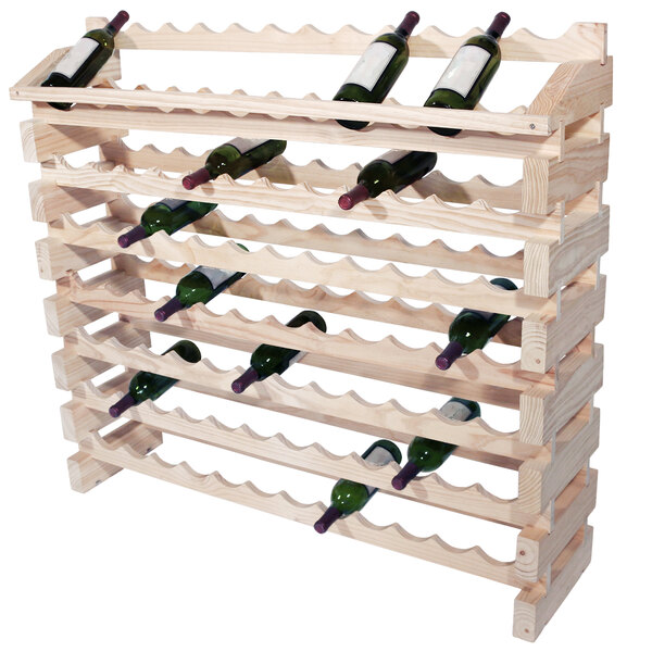 A Franmara wooden wine rack with a bottle of wine in it.