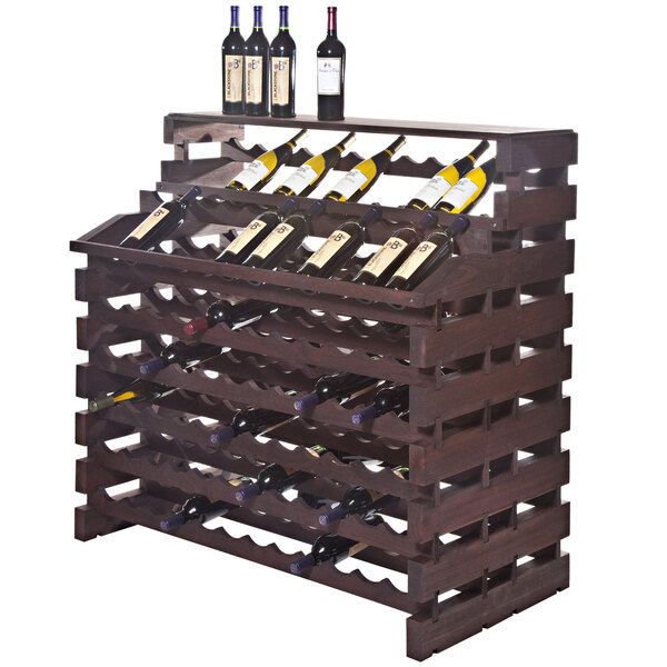 A Franmara Modular Wine Rack filled with wine bottles.
