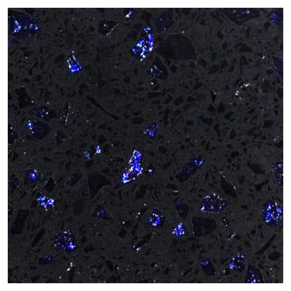 A black surface with blue specks.