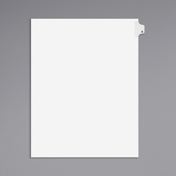 A white file divider with a blank white label.