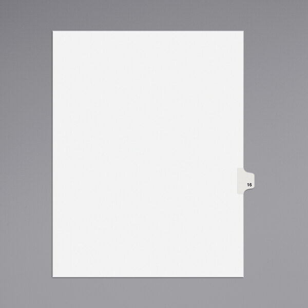 A white file folder with a white Avery tab numbered in black.