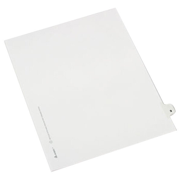 A white paper with a white tab.
