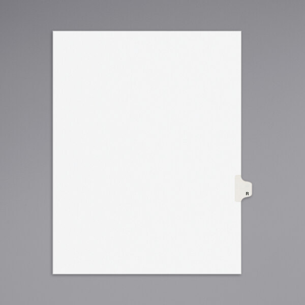 A white file folder with a white Avery tab labeled with black text.