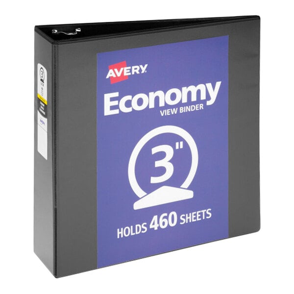 Avery® 5740 Black Economy View Binder with 3" Round Rings