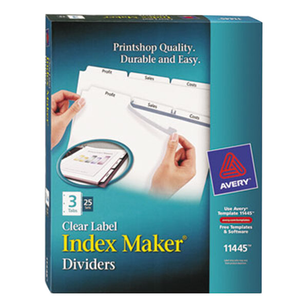 A blue box of Avery Index Maker dividers with a blue label.