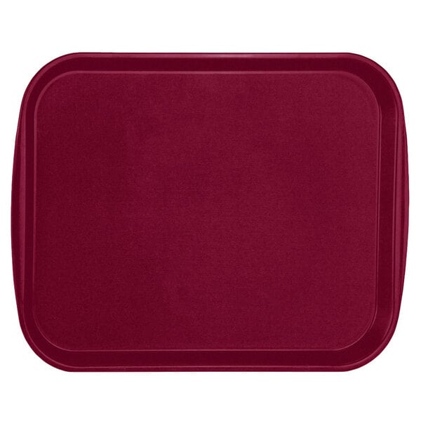 A red rectangular tray with built-in handles.
