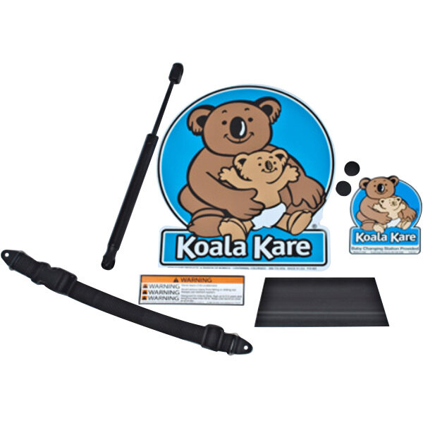 A Koala Kare changing station refresh kit with a black strap and a logo of a koala bear holding a baby.