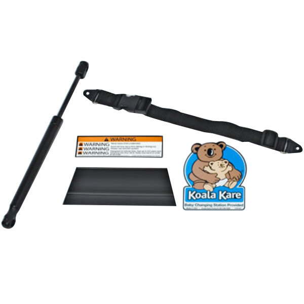 A Koala Kare changing station refresh kit with black rubber straps and a black handle.