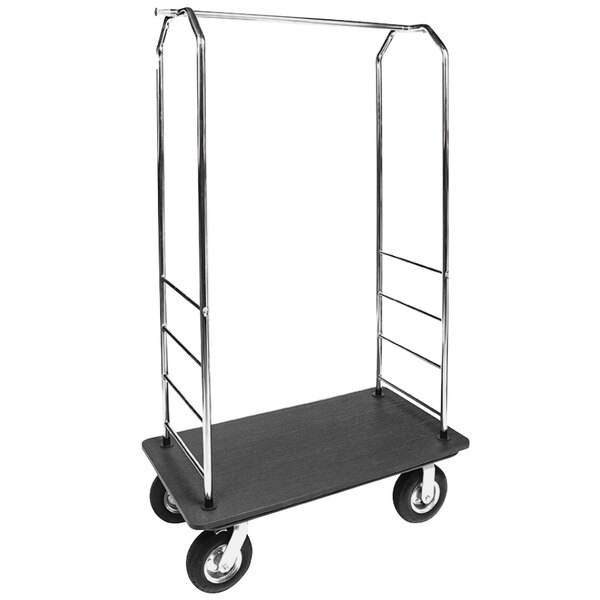 A black CSL Easy-Mover bellman cart with metal bars and wheels.